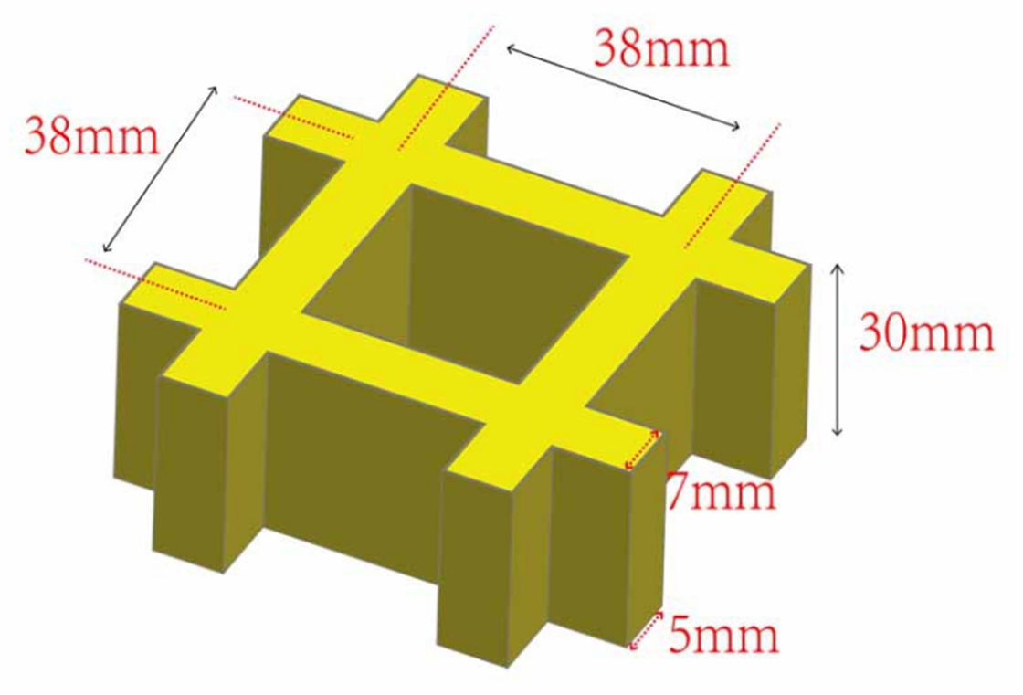38*38*30mm FRP شبكة للممشى أو منصة مخصصة اللون والحجم